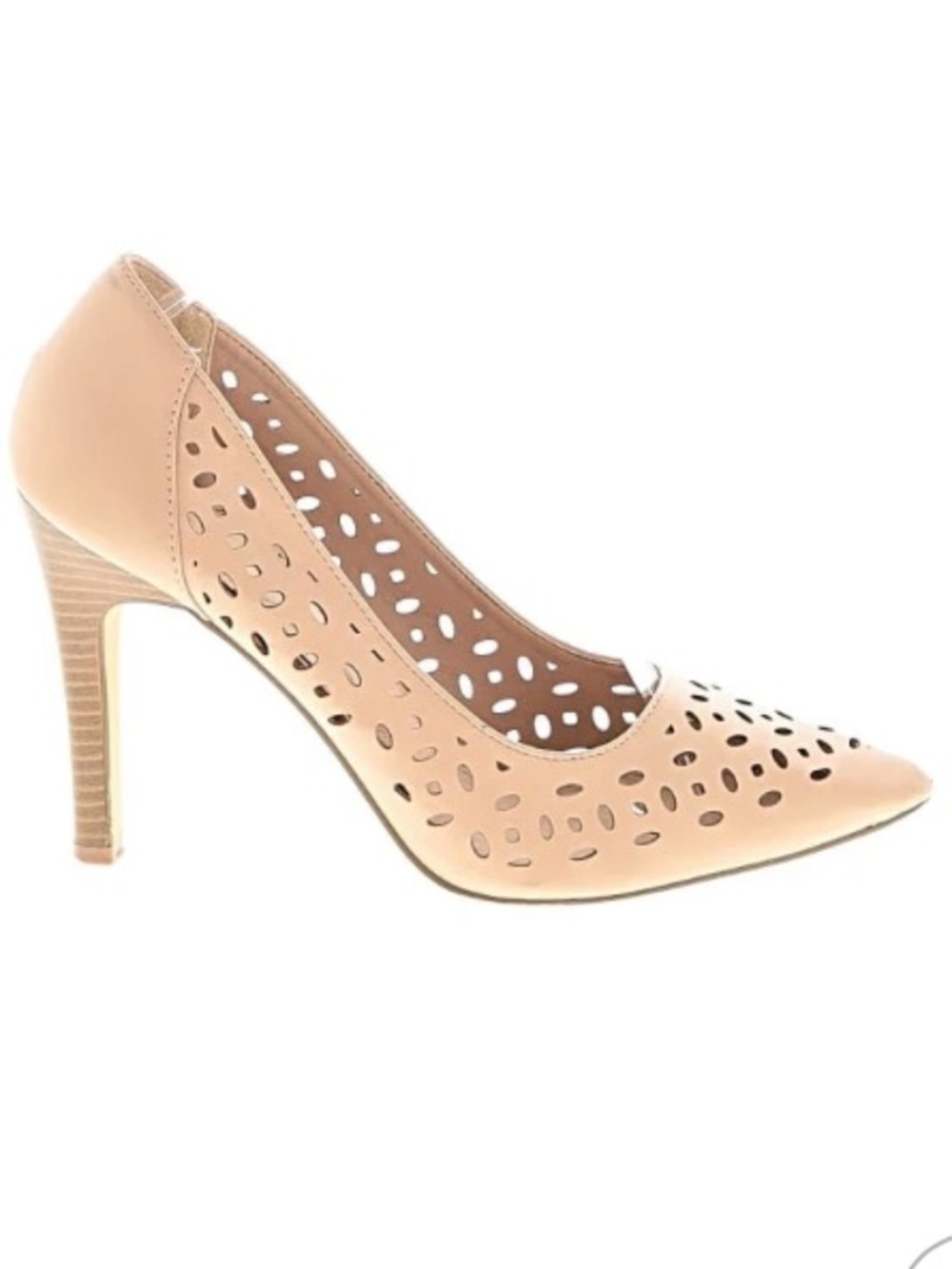 Restricted Cutout Pointed Toe Nude Pumps